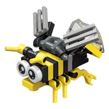 ostatní stavebnice Stavebnice 8 x 7 cm vosa 27 dílků Žlutočerný hmyzí model z kostiček Stylizovaná vosa s křídly a výraznýma očima pro kreativní skládání