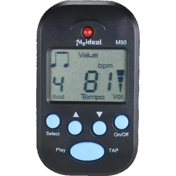 Klasická kytara Digitální mini metronom 12 x 8 x 3 cm LCD displej 0–9 dob Tempo 30–280 bpm Funkce TAP Klip a otvor pro šňůrku 3,5mm výstup na sluchátka