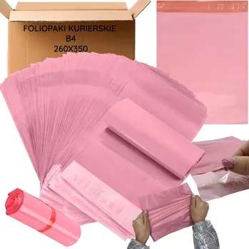 Obálka Růžové poštovní obálky z plastu B4 260 × 350 mm, 50 ks