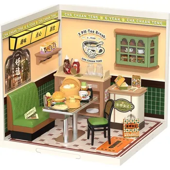 Puzzle Rolife DIY domeček: hongkongská kavárna s LED osvětlením (114 dílků)