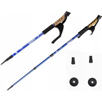 Trekingová hůl Třídílné trekingové hole z hliníku s korkovou rukojetí a systémem Anti-Shock