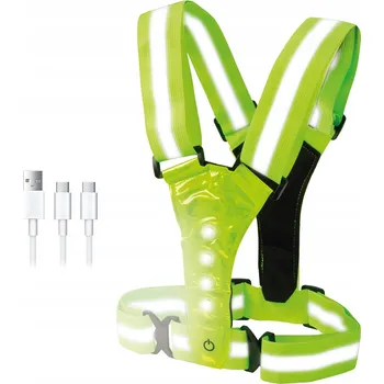 REFLEXNÍ Vesta na běhání, kolo, chůzi s LED, Nastavitelná velikost