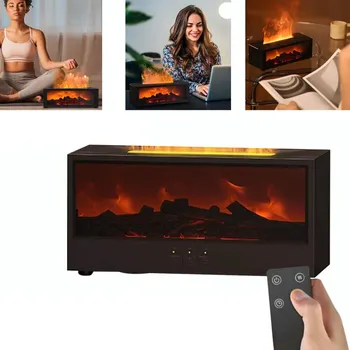 Zvlhčovač vzduchu ZVHLČOVAČ VZDUCHU KOMÍN DIFUZÉR AROMATERAPIE ESENCIÁLNÍCH OLEJŮ LED RGB 7 BAREV