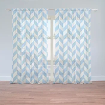 Záclona Sablio Záclony Modrobílé kosodélníky: 2ks 150x250cm