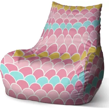 Sedací pytel Sablio Sedací vak Bean Barevné šupiny - 100 x 90 x 45 cm