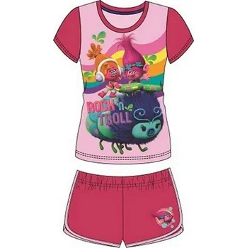 DOVOZ EU LETNÍ KOMPLET - TRIČKO A ŠORTKY TROLLOVÉ růžový Velikost: 110