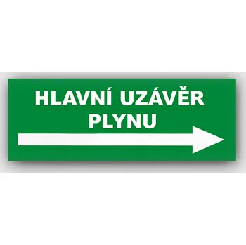 Traiva s.r.o. Hlavní uzávěr plynu vpravo Verze: Samolepka 210 x 80 mm tl. 0.1 mm - Kód: 10921