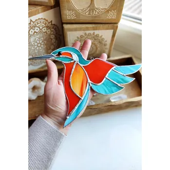 Tiffany ledňáček - posel světla, radosti a naděje 20cm KřídlAndělů