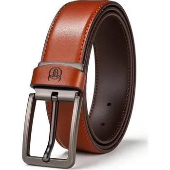 Opasek Bullcaptain pánský kožený opasek Rahat Hnědý, Model V dárkové krabičce BULLCAPTAIN 97k-cube