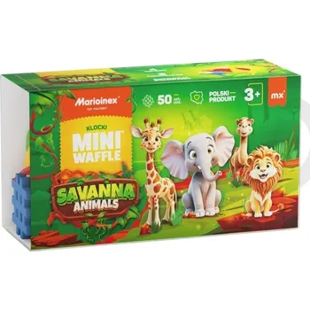ostatní stavebnice Stavebnice Mini Waffle - Savana Zvířata 50 Ks