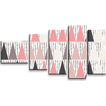 Obraz Sablio Obraz - 5-dílný Tříbarevné jehlany - 100x60 cm