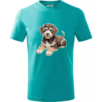Chlapecké tričko Lagotto romagnolo vyšívaný velký - Tričko dětské bavlněné - 134 cm/8 let ( Emerald )