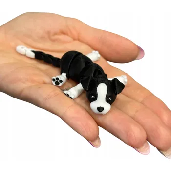 Kloubový pejsek 3D – pohyblivá kapesní figurka, antistresová hračka