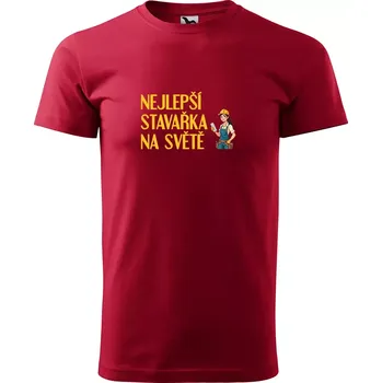 Pánské tričko Sablio Tričko s potiskem Nejlepší stavařka na světě - červené M