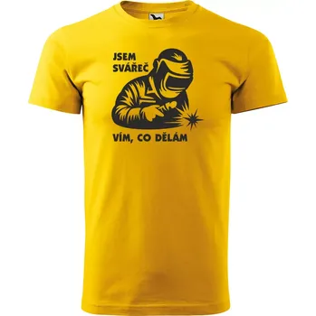 Sablio Tričko s potiskem Jsem svářeč, vím co dělám - žluté 5XL