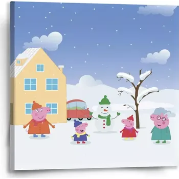 Obraz Sablio Obraz Prasátko Pepina Zima - 50x50 cm