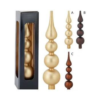 Vánoční dekorace Skleněná vánoční špice 28 cm, cihlová C