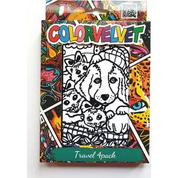 Set školních potřeb Kolorowanka welwetowa zestaw podróżny wzory dla dzieci, Colorvelvet