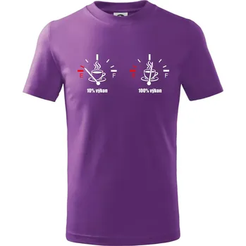 Výkon kafe - Tričko dětské bavlněné - 146 cm/10 let ( Fialová )