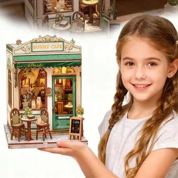 Domeček pro panenku Miniaturní 3D domeček Book Nook Knihovna moudrosti Kniha Dárek