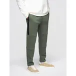 Ombre Pánské tepláky s rovným střihem a gumovými detaily V2 OM-PASK-0281 Barva: Olivová, Velikost: M