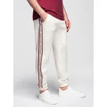 Ombre Pánské sportovní jogger kalhoty s pruhy V1 OM-PASK-0284 Barva: Krémová, Velikost: M