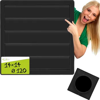 Větrací mřížka Ventilační mřížka s žaluzií airRoxy černá