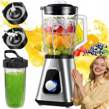 1.5L ELEKTRICKÝ STOLNÍ MIXÉR NA OVOCE A LED 1300W SE 3 RYCHLOSTMI