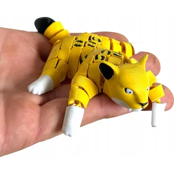 Figurka Šavlozubý tygr 3D, segmentově kloubový, pohyblivá figurka, hračka