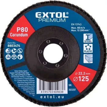 Brusný kotouč Kotouč lamelový šikmý korundový, 125mm, P80 EXTOL PREMIUM