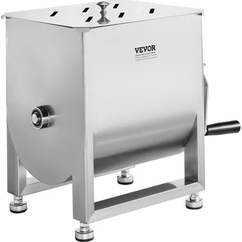 Vevor Ruční masový míchač 30L nerezová nádrž s víkem a převodem 30LBS