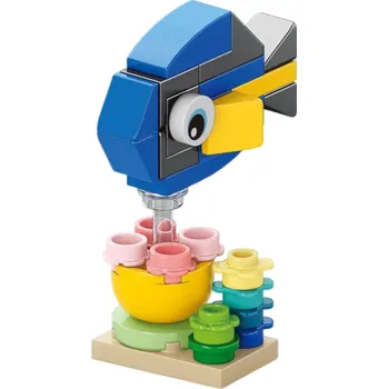 ostatní stavebnice Stavebnice ryba bodlok pestrý 4 x 2,2 x 5,4 cm 36 dílků Malá mořská rybka z kostiček Barevná figurka pro kreativní skládání