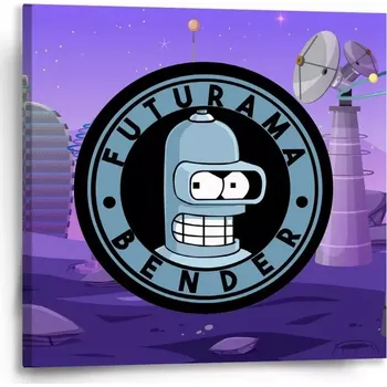 Obraz Sablio Obraz Futurama Bender Planeta s vysílači - 50x50 cm
