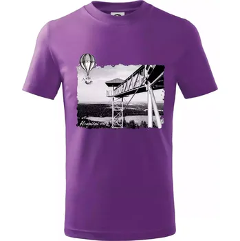 Retro Hraniční vrch - Tričko dětské bavlněné - 134 cm/8 let ( Fialová )