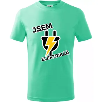 Chlapecké tričko Zásuvka - jsem elektrikář - Tričko dětské bavlněné - 158 cm/12 let ( Mátová )