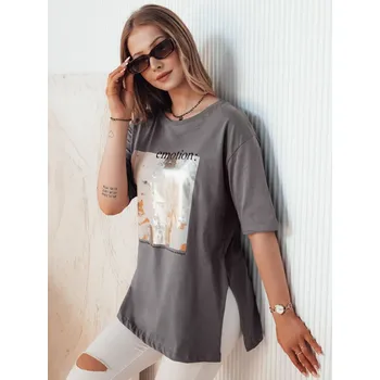 Dámská halenka Dstreet Dámské tričko EMLOT RY2621 Barva: Tmavě Šedá, Velikost: S/M