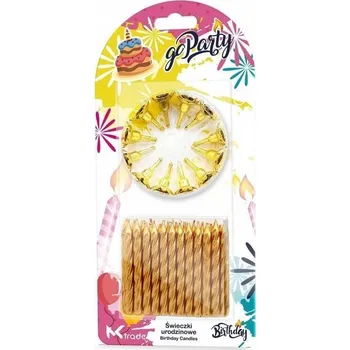 Dortová svíčka Zlaté narozeninové svíčky na dort 24 ks