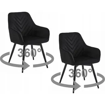 Jídelní židle Židle Leobert, černý velur, 2 ks