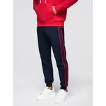 Ombre Pánské sportovní jogger kalhoty s pruhy V1 OM-PASK-0284 Barva: Tmavě Modrá, Velikost: XL