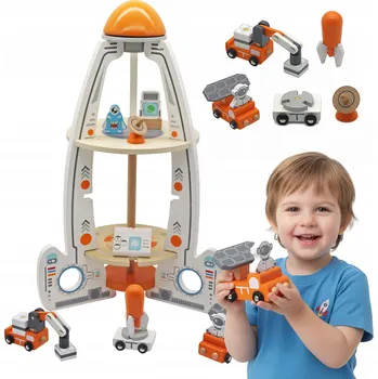 Obraz Dřevěná raketa – vesmírná stanice