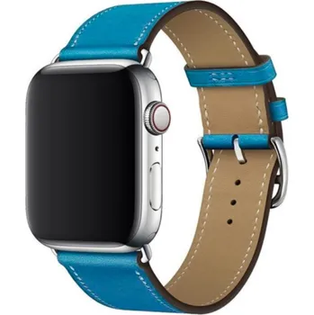 Příslušenství k chytrým hodinkám Elegantní kožený řemínek pro Apple Watch 42/44/45/46/49mm Barva: Světle modrá