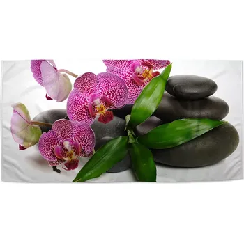 Osuška Sablio Ručník Orchideje a kameny - 30x50 cm