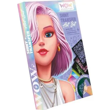 Set školních potřeb Zestaw kreatywny z błyszczącymi naklejkami transferowymi WOW Generation, Kids