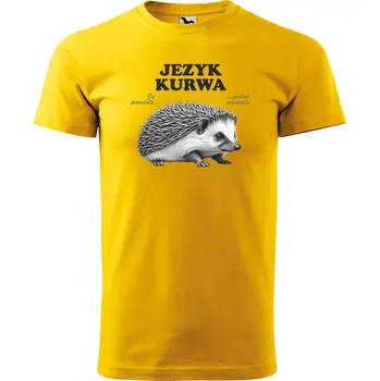 Sablio Tričko s potiskem JEZYK KURWA - žluté 5XL