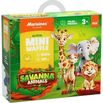ostatní stavebnice Kostky Mini Waffle - Zvířata Savana 100 kusů