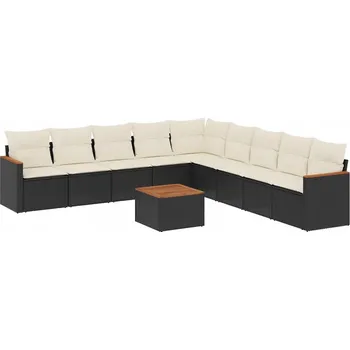 Zahradní nábytková souprava z PE ratanu, černá, rozměry: 62 x 62 x 69 cm, 55