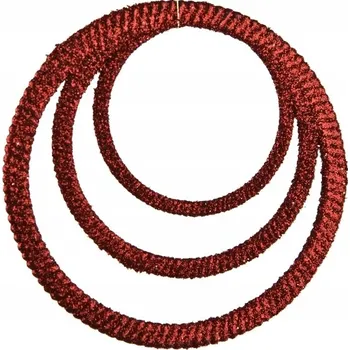 Vánoční ozdoba 12x Vánoční ozdoba červená kolečko