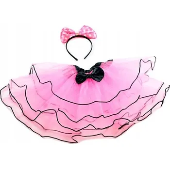 Karnevalový kostým MYŠKA RŮŽOVÁ KOSTÝM PŘEVLEK NA KARNEVAL ČELENKA SUKNĚ