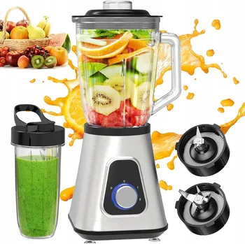 Stolní mixér na SMOOTHIE KOKTEJLY skleněný MLÝNEK na Drcení Ledu 1300W