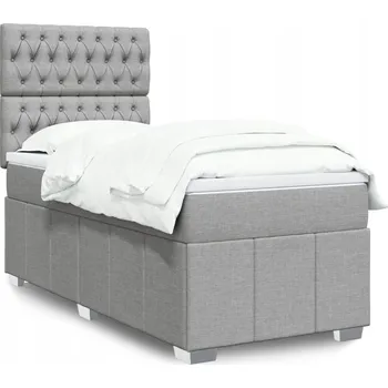 Postel Čalouněná jednolůžková postel VidaXL 80x200 cm, odstíny šedé